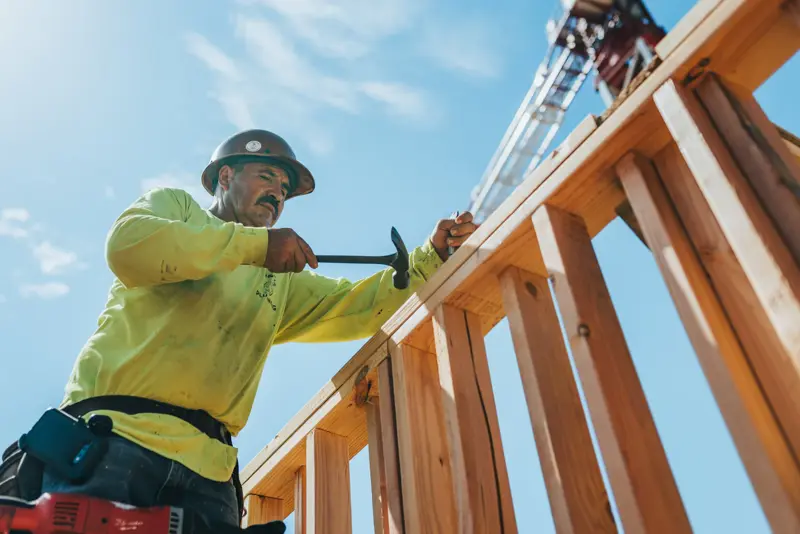 Framing carpenter on a residential build